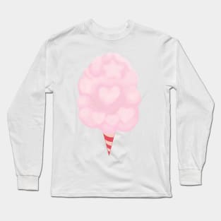 Cotton Candy, Hearts and Star Long Sleeve T-Shirt